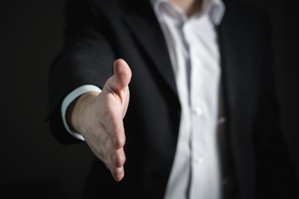 Sales proposal automation writing handshake