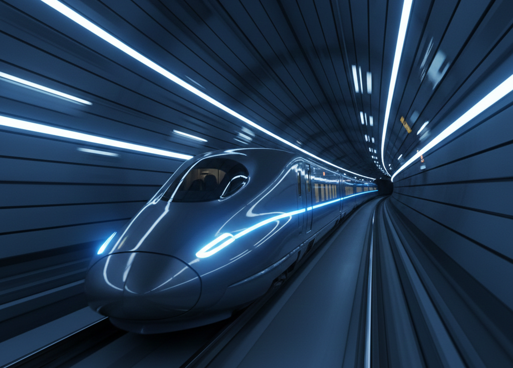 AI-assisted FoxPro Conversion - Train speeding through tunnel